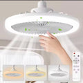 Ventilateur de plafond rotatif 3-en-1 avec lumière LED E27 30W, télécommande intelligente